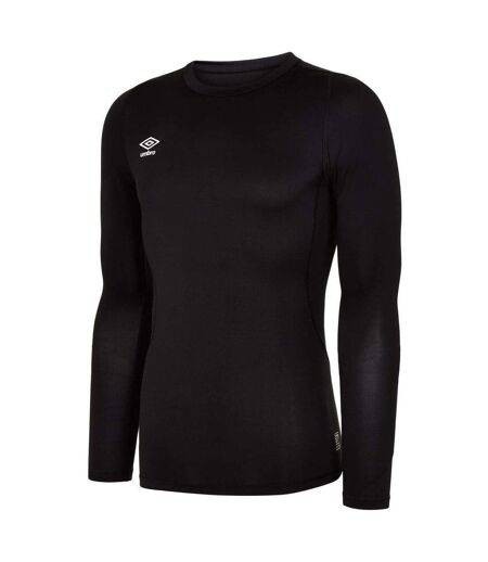 Mens Core Crew Neck Long-sleeved Base Layer Top Black Umbro