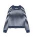 Pull bleu/beige femme vero moda happy-1