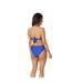 Womens/ladies Textured Hipster Bikini Bottoms Blue Biba-4