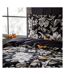 Lavish sateen floral duvet cover set black EW by Edinburgh Weavers