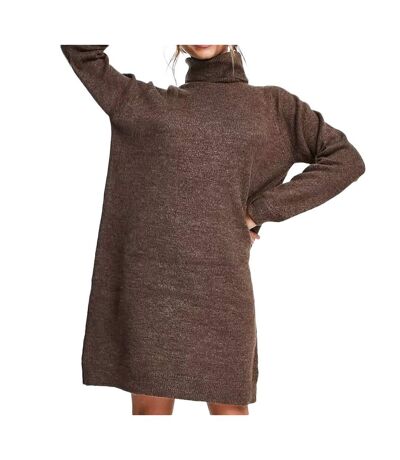 Robe pull marron femme only jada - l