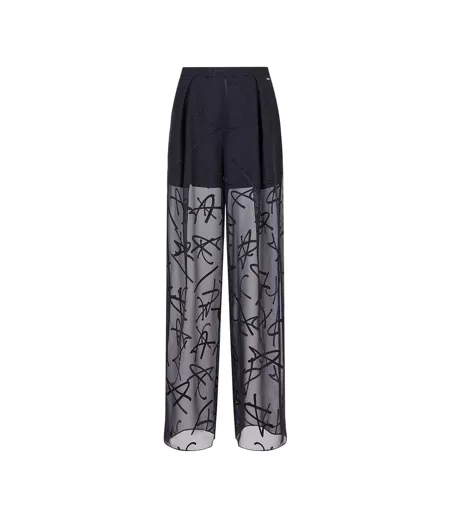 Womens/ladies Repeat Logo Trousers Navy Armani Exchange