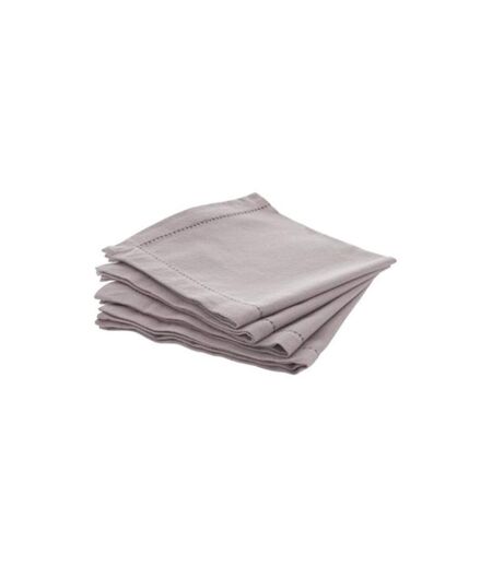 Lot de 4 Serviettes de Table Chambray 40cm Gris Clair