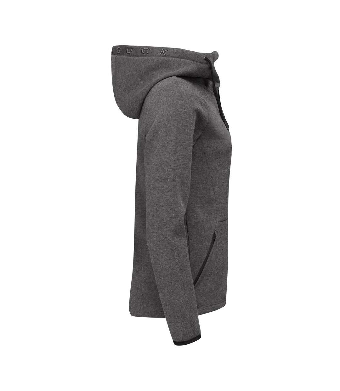 Womens/ladies Pemberton Full Zip Hoodie Anthracite Melange Cutter & Buck-4