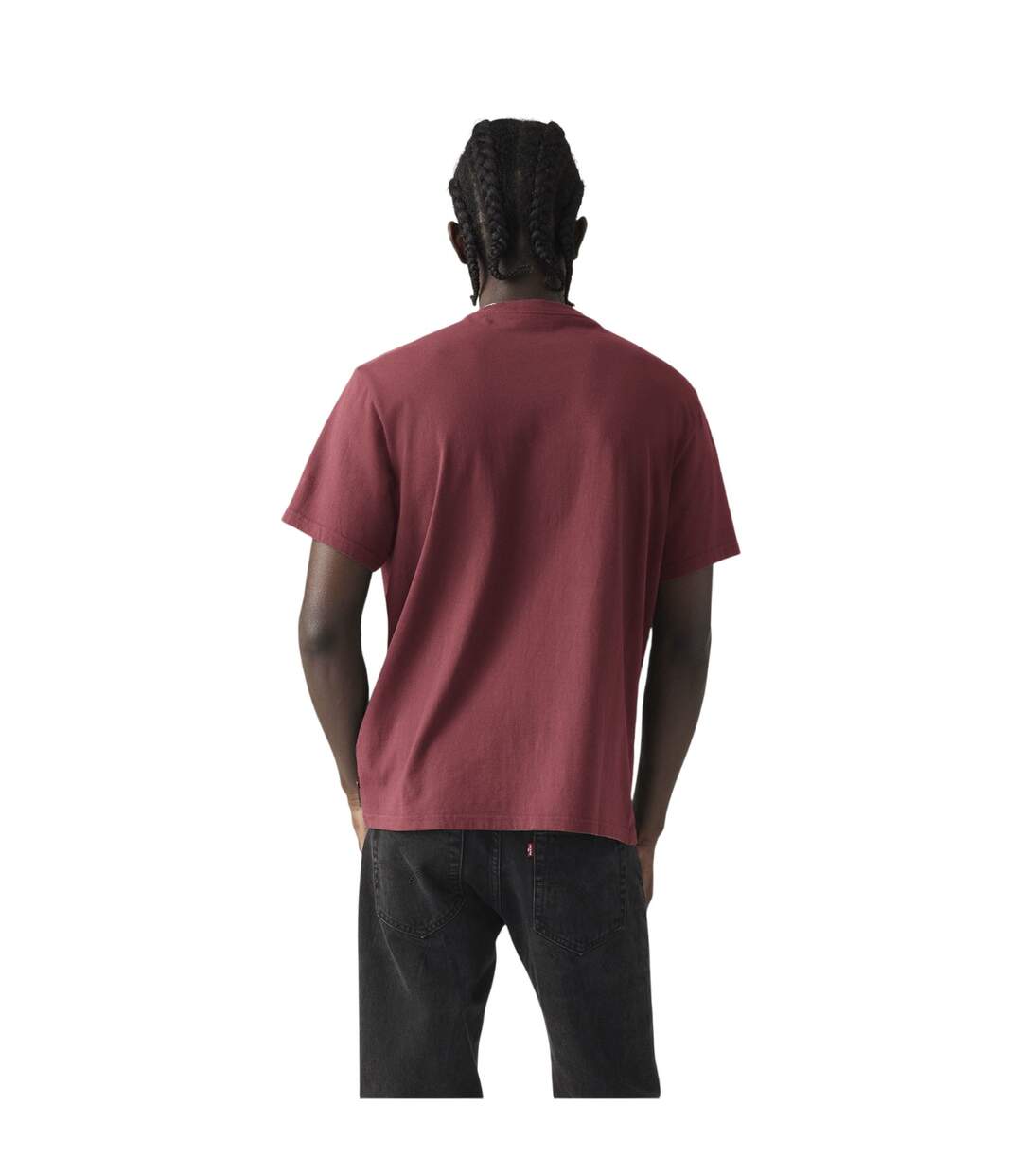 Mens Iconic Batwing Logo T-shirt Red Levis-4