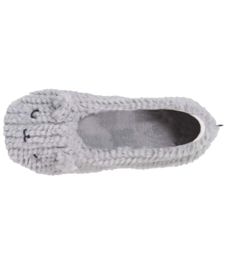 Isotoner Chaussons extra-light Ballerines femme imitation fourrure, semelle antidérapante
