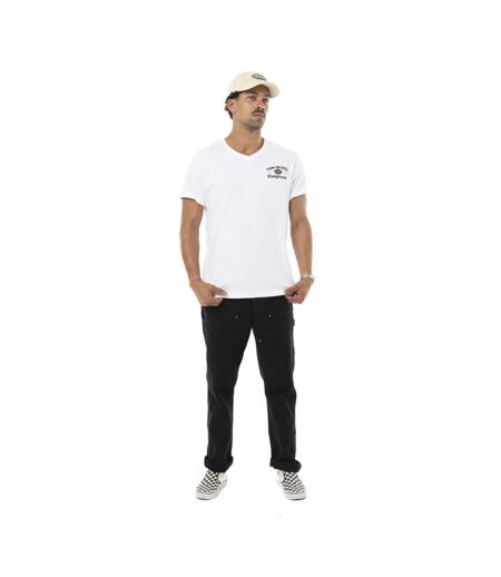 T-shirt homme col V en jersey 180gr print devant&dos Café Vondutch
