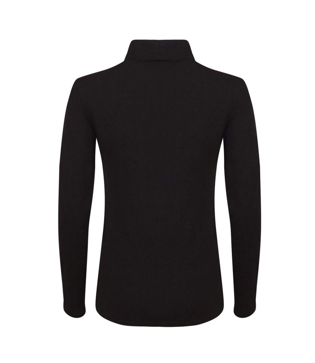 Womens/ladies feel good stretch roll neck long-sleeved t-shirt black Skinni Fit-2