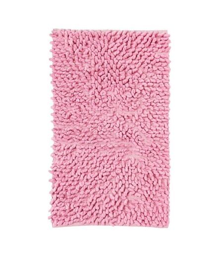 Tapis de salle de bain Fait main BOUCLETTE Rose 50x80 en coton