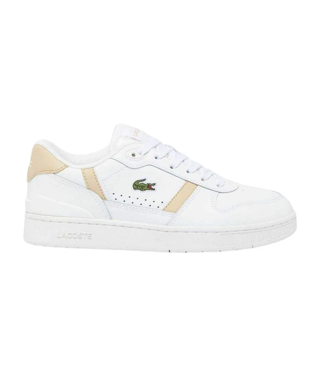 Womens/ladies T-clip Set Leather Trainers White Lacoste-1