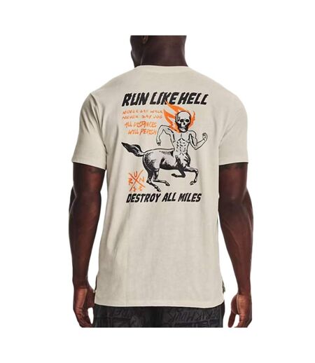 T-Shirt beige homme under armour destroy - l