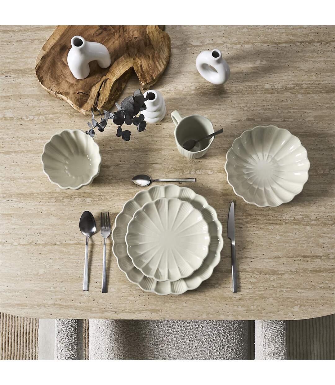 Lot de 6 Assiettes Plates Calista 26cm Écru-3