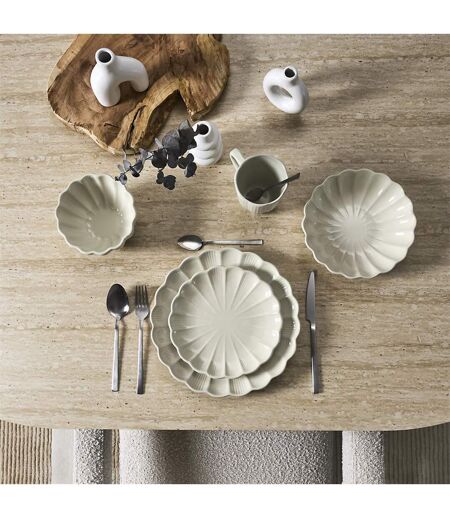Lot de 6 Assiettes Plates Calista 26cm Écru