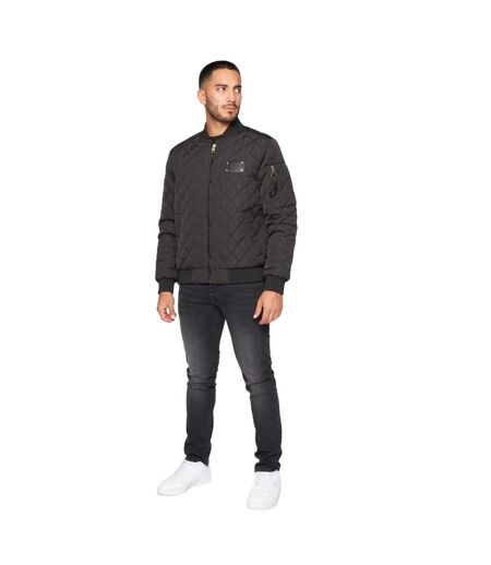 Mens moritzio quilted bomber jacket black Glorious Gangsta