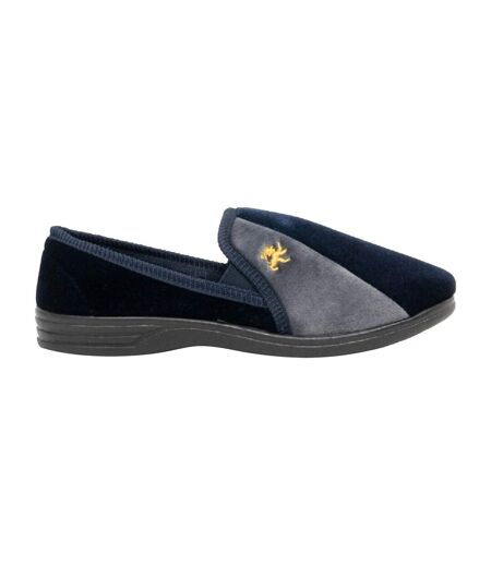 Aaron chaussons homme bleu marine/gris Zedzzz