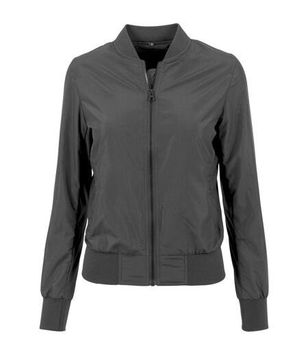 Build Your Brand Womens/Ladies Nylon Bomber Jacket (Black) - UTRW6480