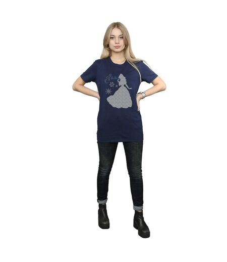 Disney Princess - T-shirt BELLE CHRISTMAS SILHOUETTE - Femme (Bleu marine) - UTBI42641
