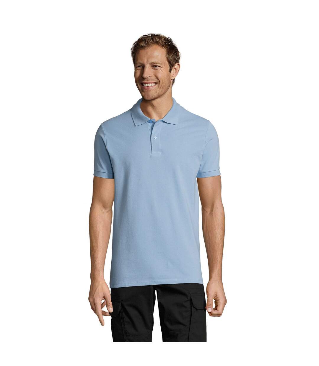 Polo Manches Courtes Perfect Homme Bleu Ciel SOLS-1