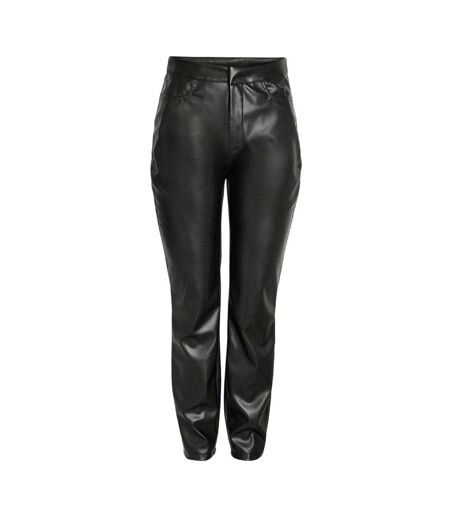 Womens/ladies Faux Leather Chinos Black Noisy May