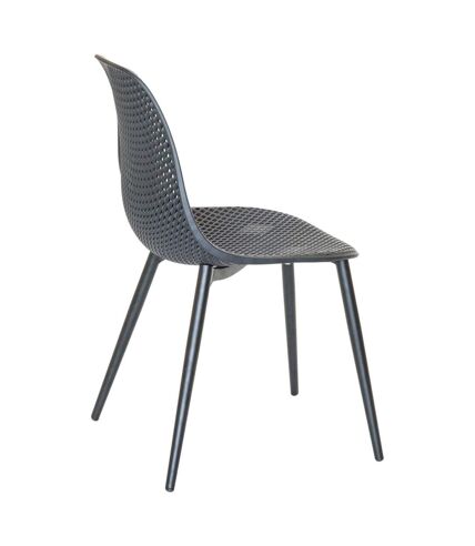 Chaise en aluminium et assise en résine Malte (Lot de 2)
