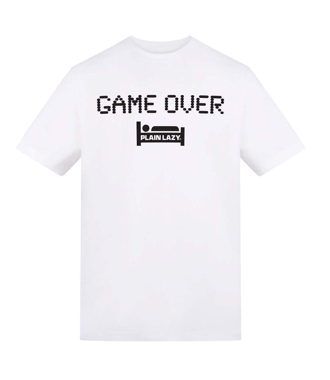 T-shirt Motif/style Imprimé Graphique Game Over Homme Blanc Plain Lazy-1