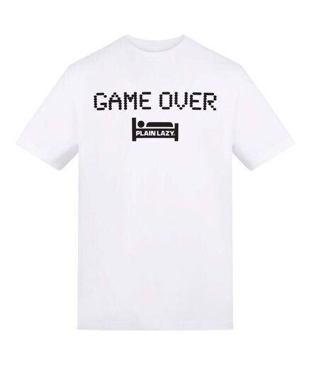 T-shirt Motif/style Imprimé Graphique Game Over Homme Blanc Plain Lazy