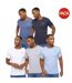 T-shirts Basicblues Homme Blanc Bleu Marine Bleu Denim Bleu Gris Chiné Crosshatch-2