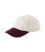 Casquette De Baseball Leisure Naturel Bordeaux Beechfield-2