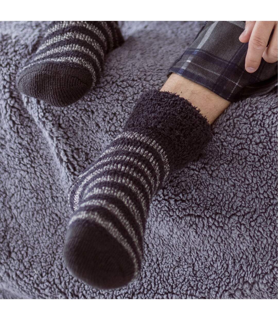 Mens Warm Luxury Fleece Lined Thermal Lounge Bed Socks-4
