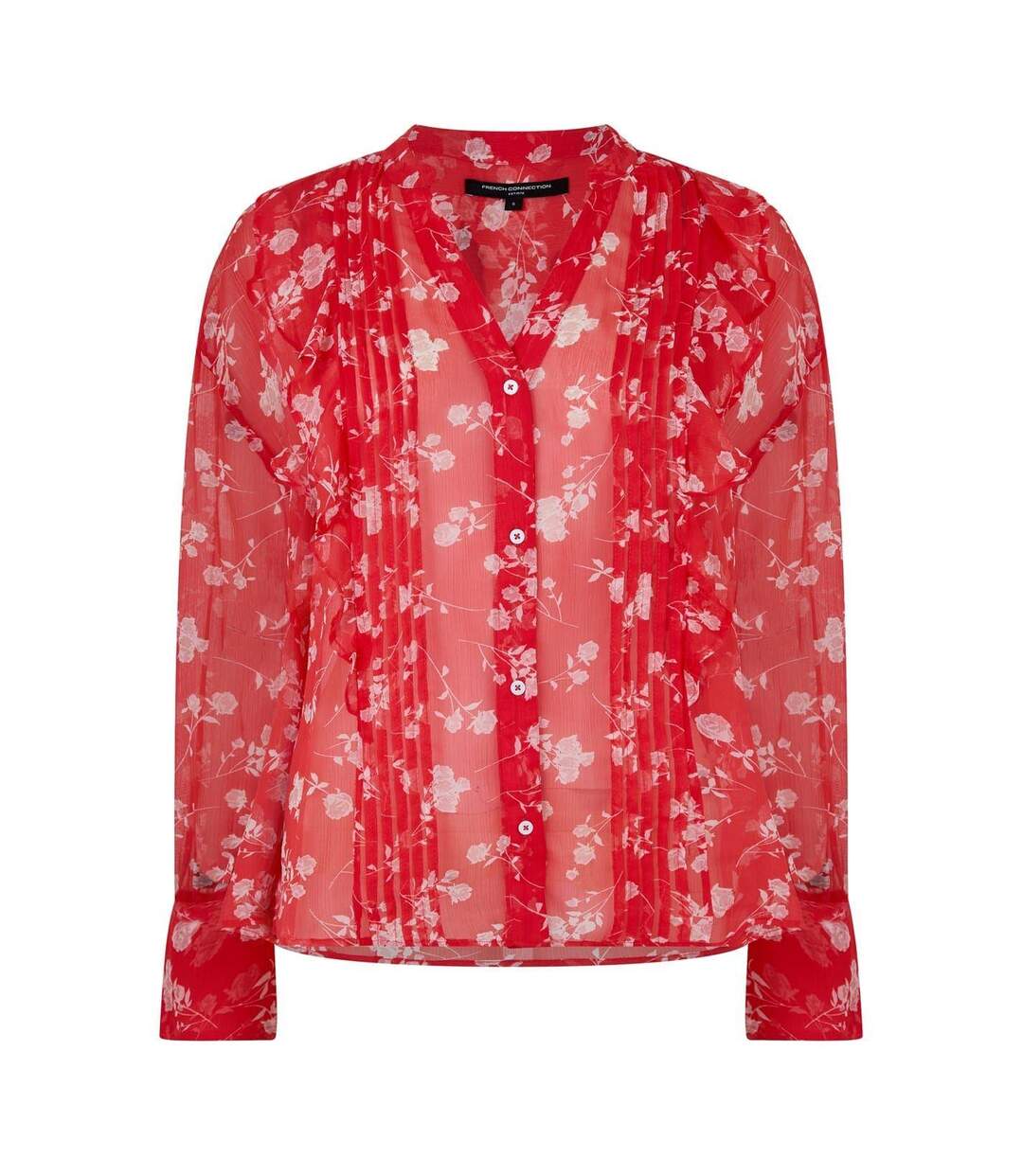 Blouse Manches Longues Motif/style Floral Alesndra Femme Rouge French Connection-1