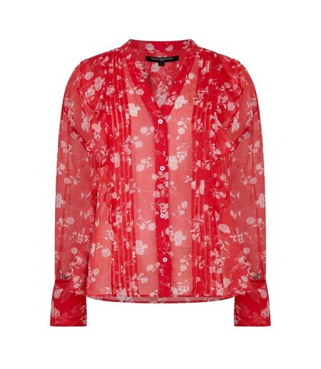 Blouse Manches Longues Motif/style Floral Alesndra Femme Rouge French Connection