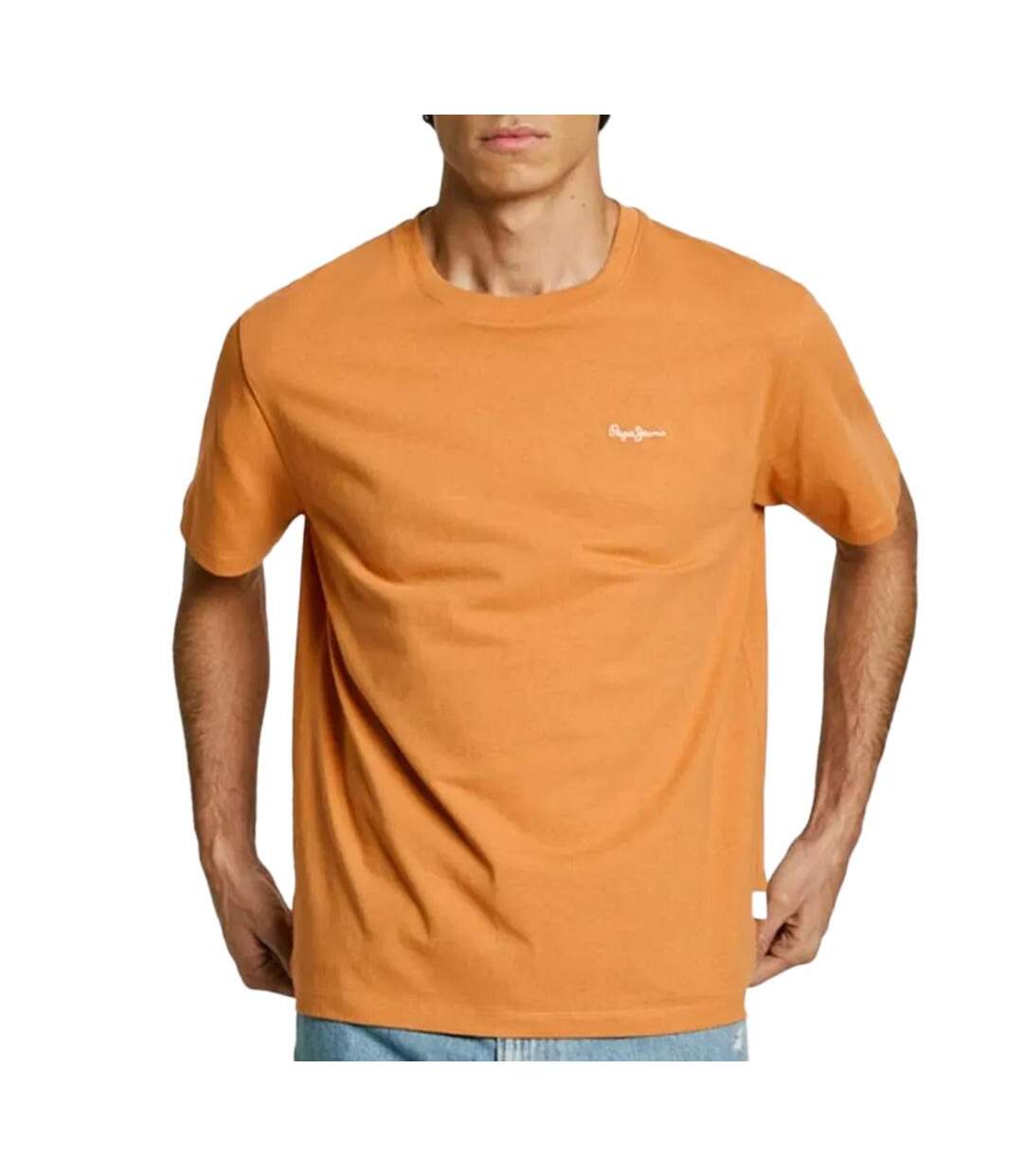 T-shirt orange homme pepe jeans contrast-1