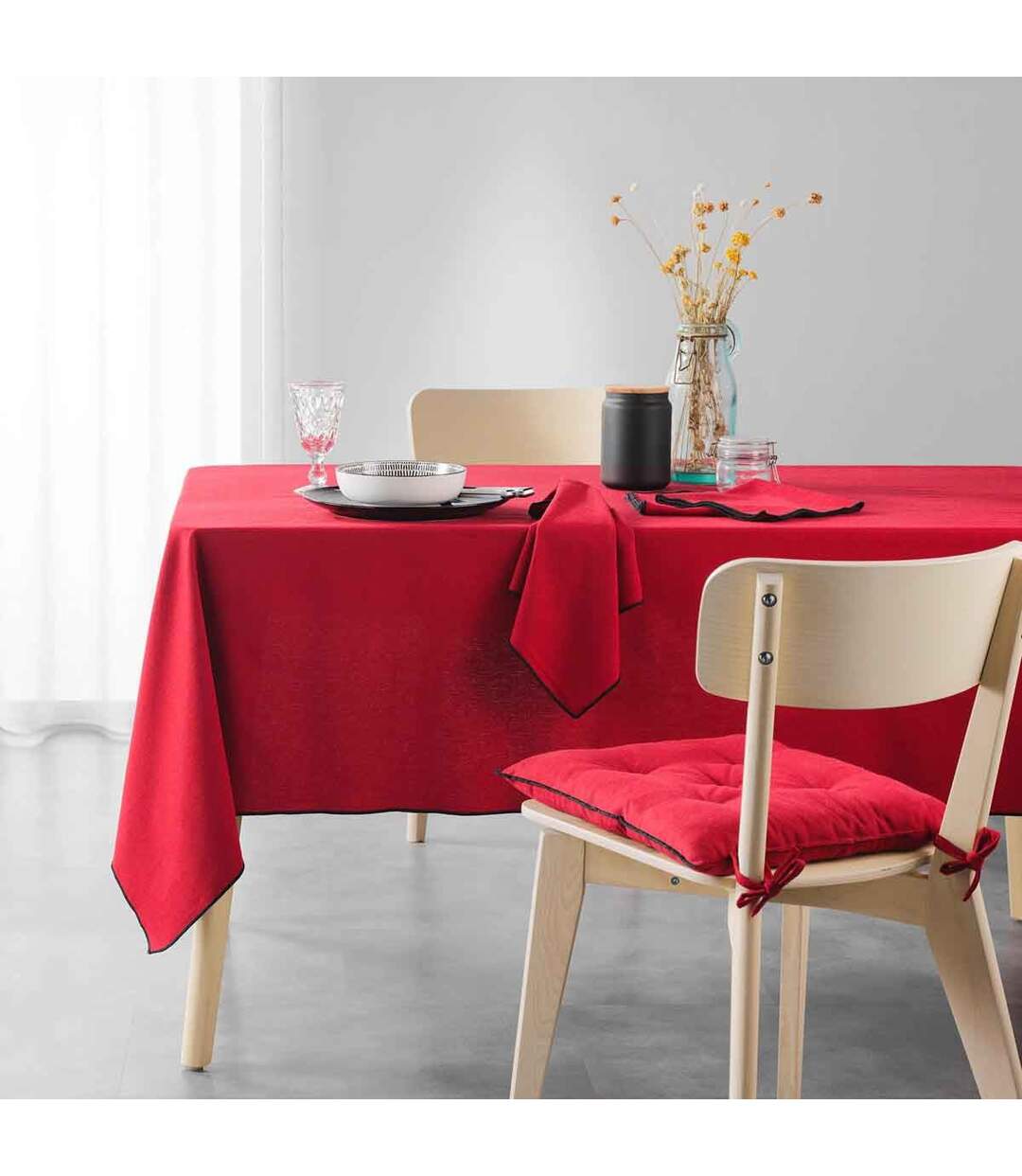 Nappe en Coton Mistraline 140x240cm Bordeaux-3