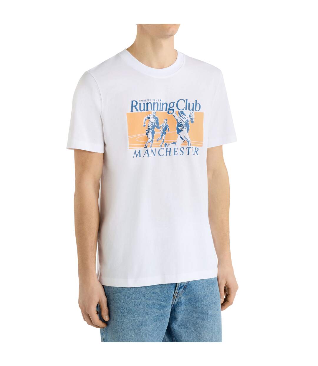 Mens running club t-shirt brilliant white Umbro-3