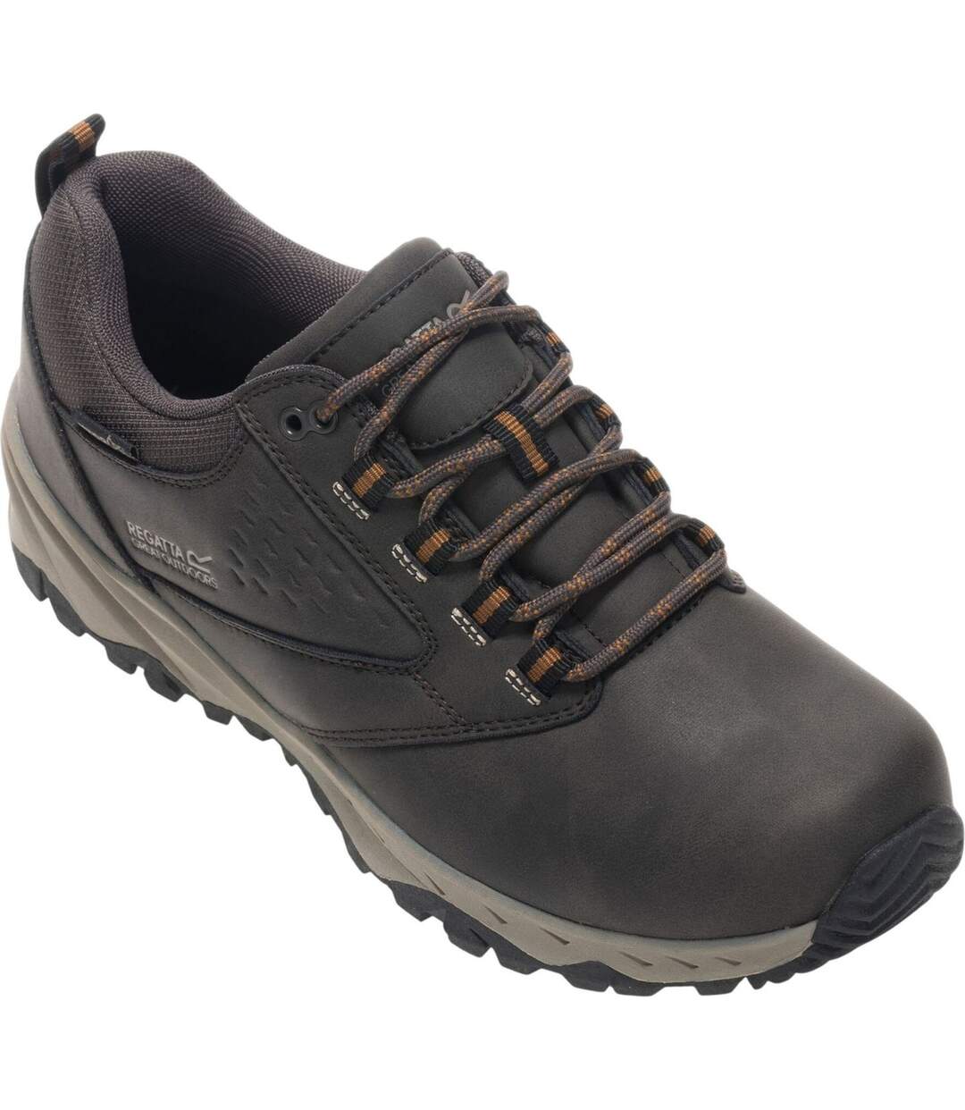Chaussures Basses De Marche Imperméables Amble Homme Marron Gris Foncé Marron Clair Regatta-1