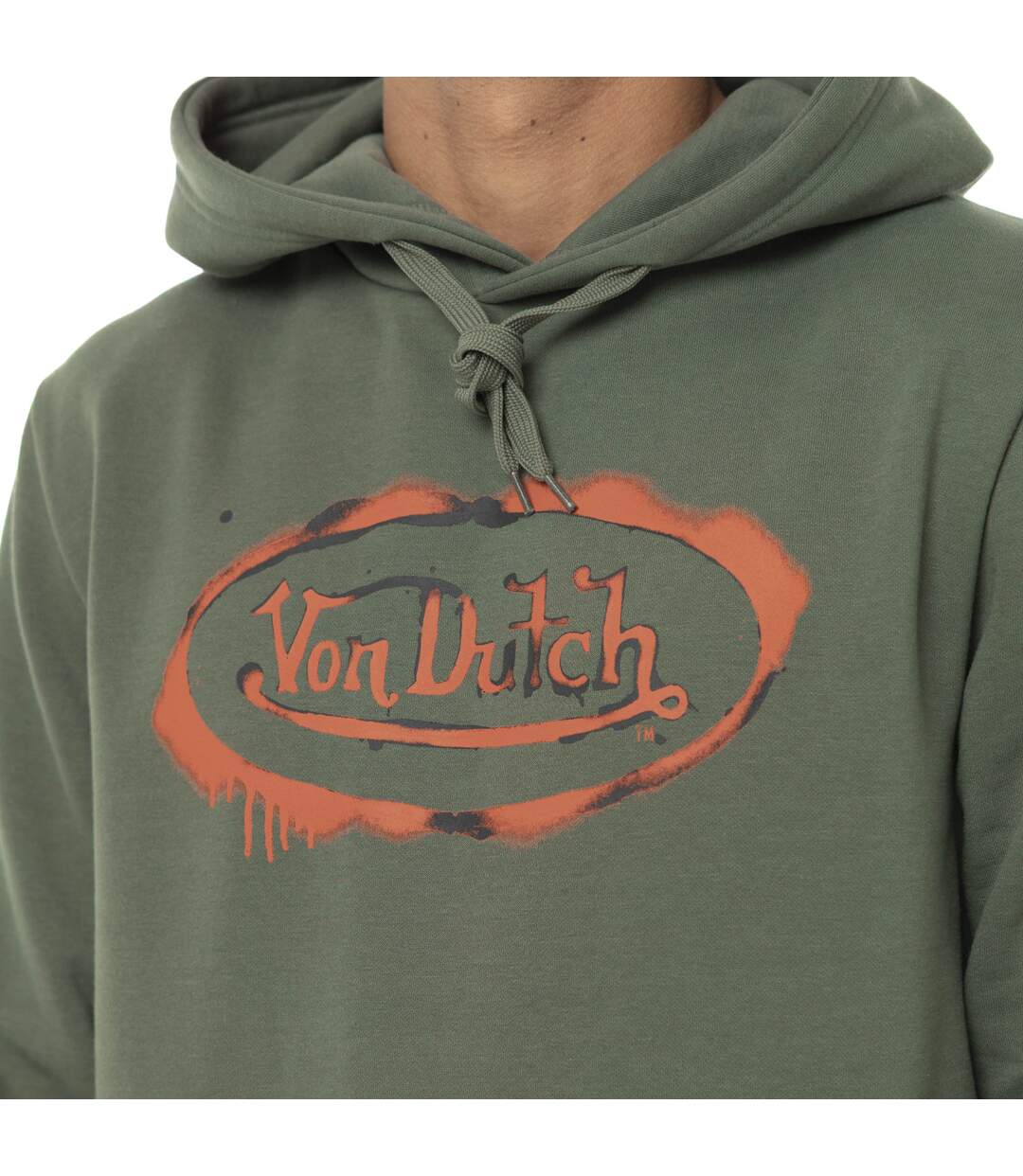 Sweat homme à capuche en molleton avec print devant Vondutch-3