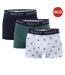 Lot De 3  Boxers Motif/style Logo Homme Blanc Vert Noir Gant-1