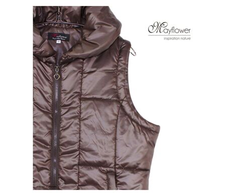 MAYFLOWER STAR1C - Gilet sans manches matelassé chocolat : élégance outdoor et confort