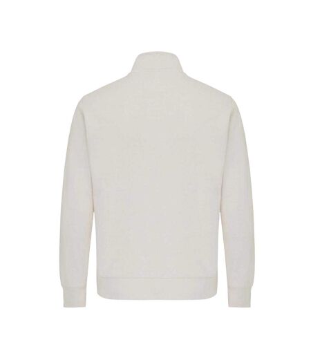 Unisex Adult Elgon Recycled Cotton Quarter Zip Sweater Top Ivory White Iqoniq