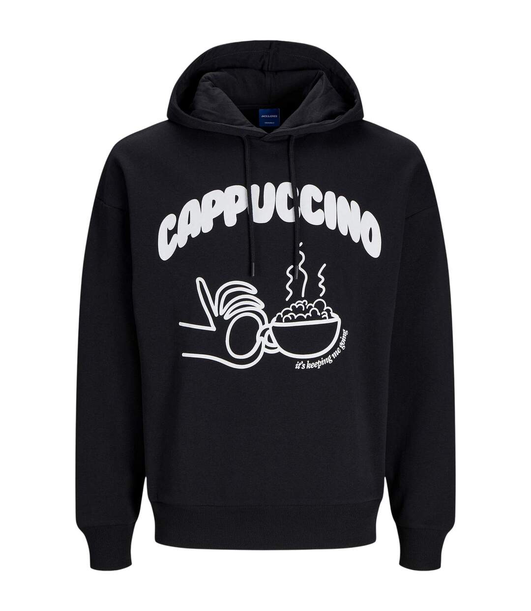 Mens Cappuccino Oversized Hoodie Black Jack And Jones-2