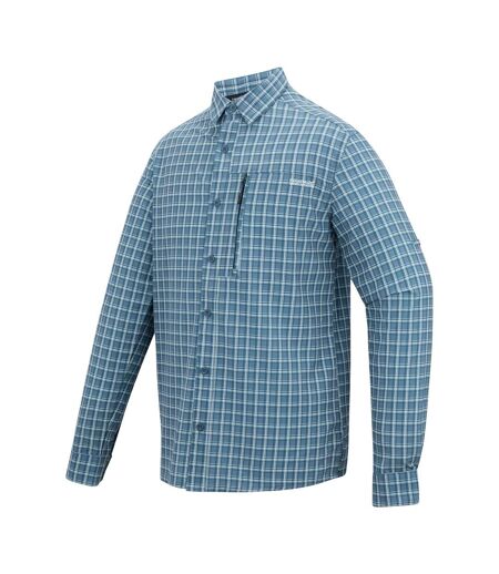 Mens Checked Insect Repellent Travel Shirt China Blue Regatta