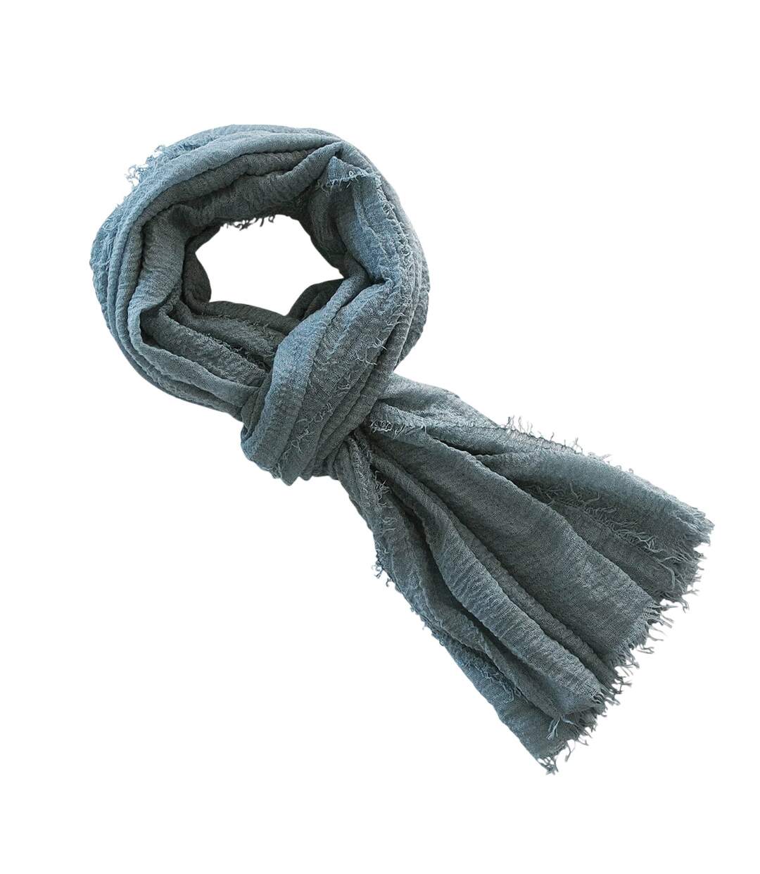 Cheche froissé uni écharpe foulard Homme Femme-1