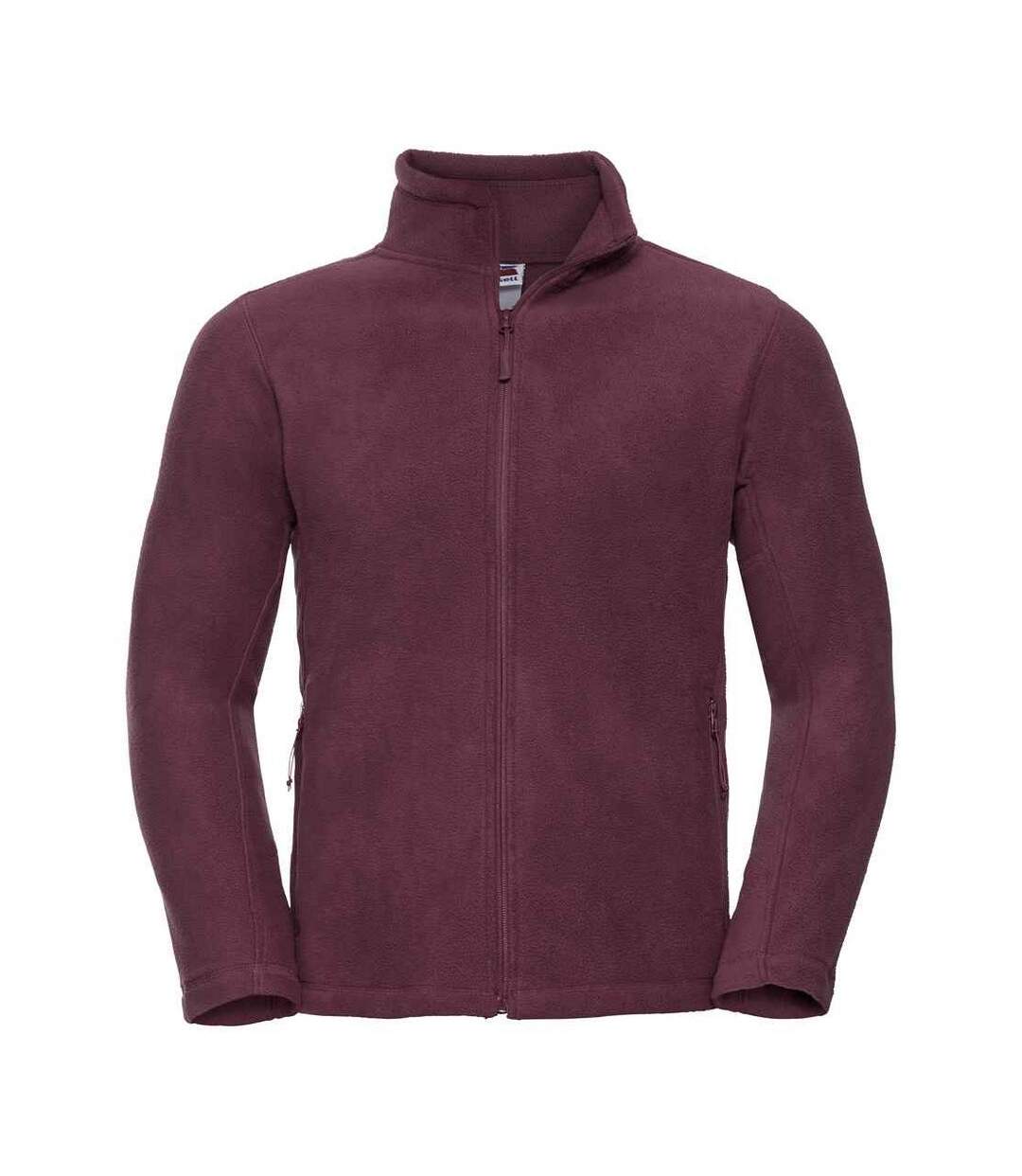 Mens outdoor fleece jacket burgundy Russell-1