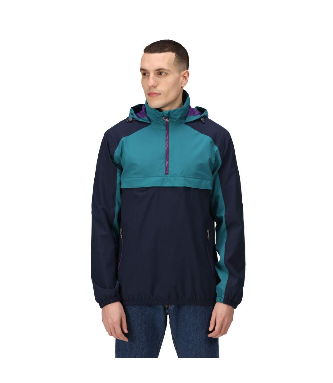 Veste softshell anorak homme bleu marine / sarcelle Regatta-3