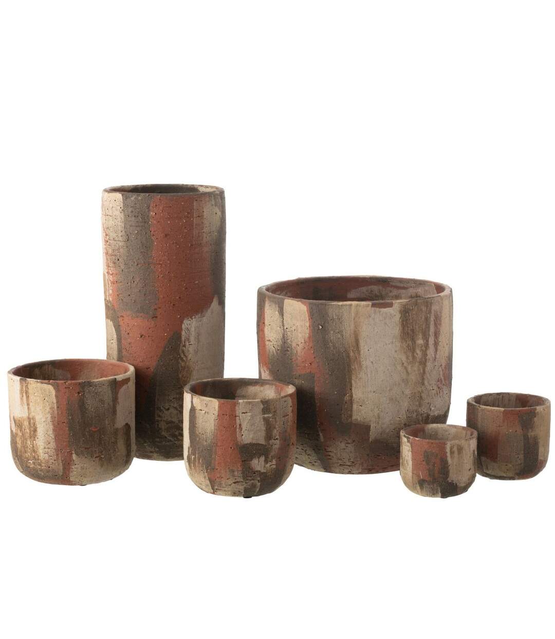 Vase Déco en Terre Cuite Miltos 50cm Multicolore-2