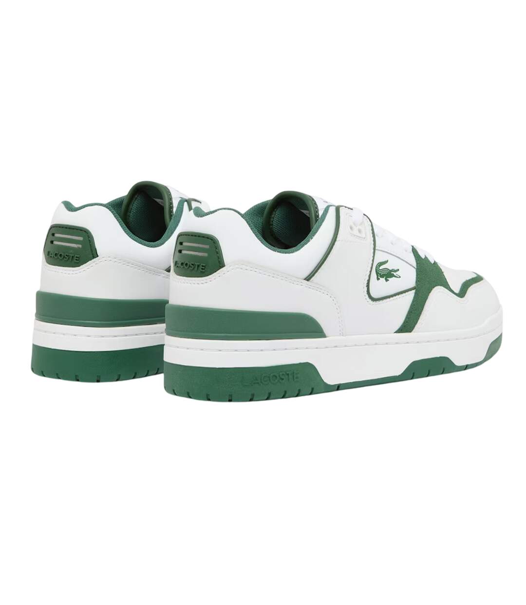 Mens Court Cage Leather Trainers White Dark Green Lacoste-2