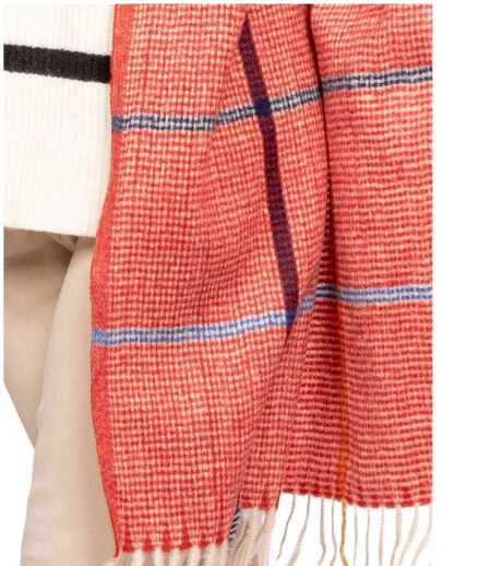 écharpe élégante Rouge en Laine Viscose avec Franges