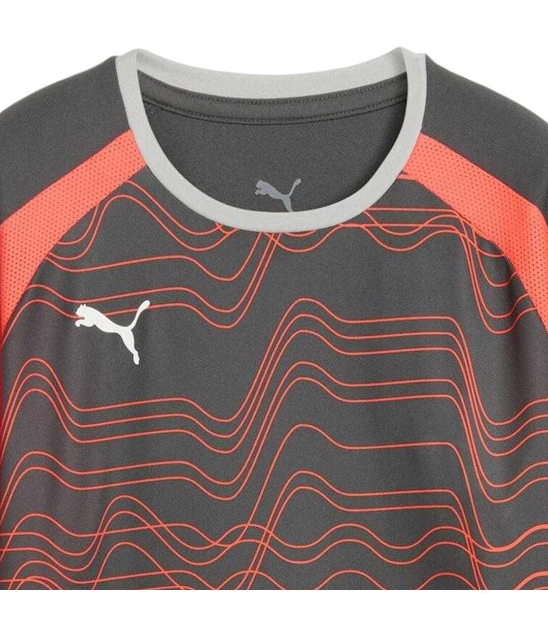 Childrens/kids Individualliga Graphic T-shirt Smoke Grey White Glowing Red Puma-3