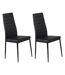 Chaise dossier haut en acier et polyuréthane noir Slim (Lot de 2)