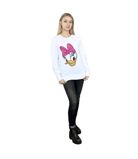 Disney Sweatshirt peint Daisy Duck Head Womens/Ladies (Blanc) - UTBI26956